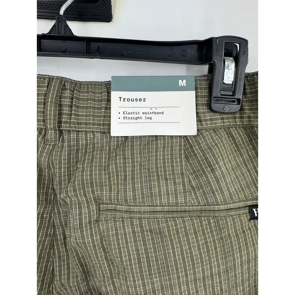 Houston White Mens Plaid Straight Suit Pants Olive Green Trousers Medium